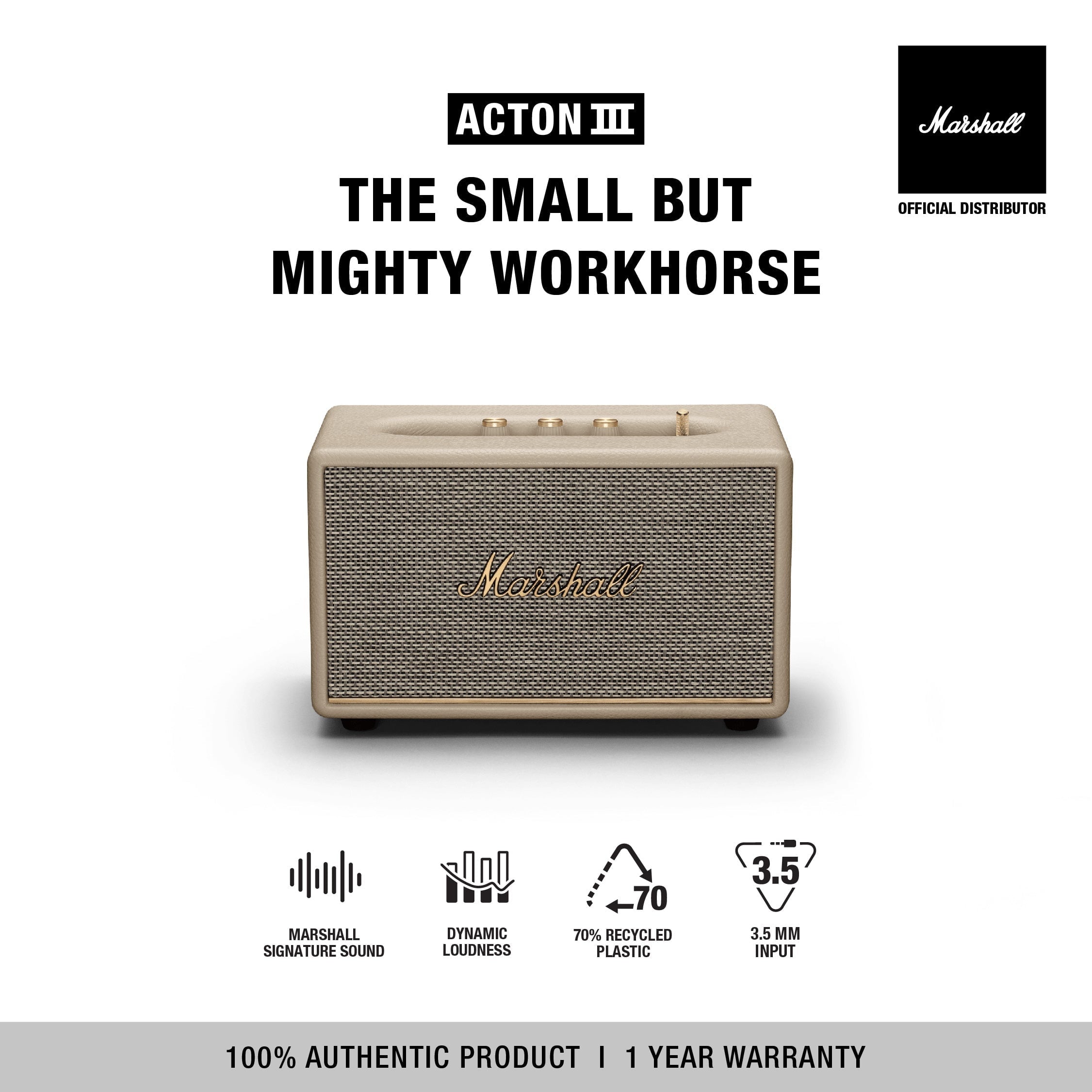 Marshall Acton III Brown Vintage Bluetooth Speaker + Reviews