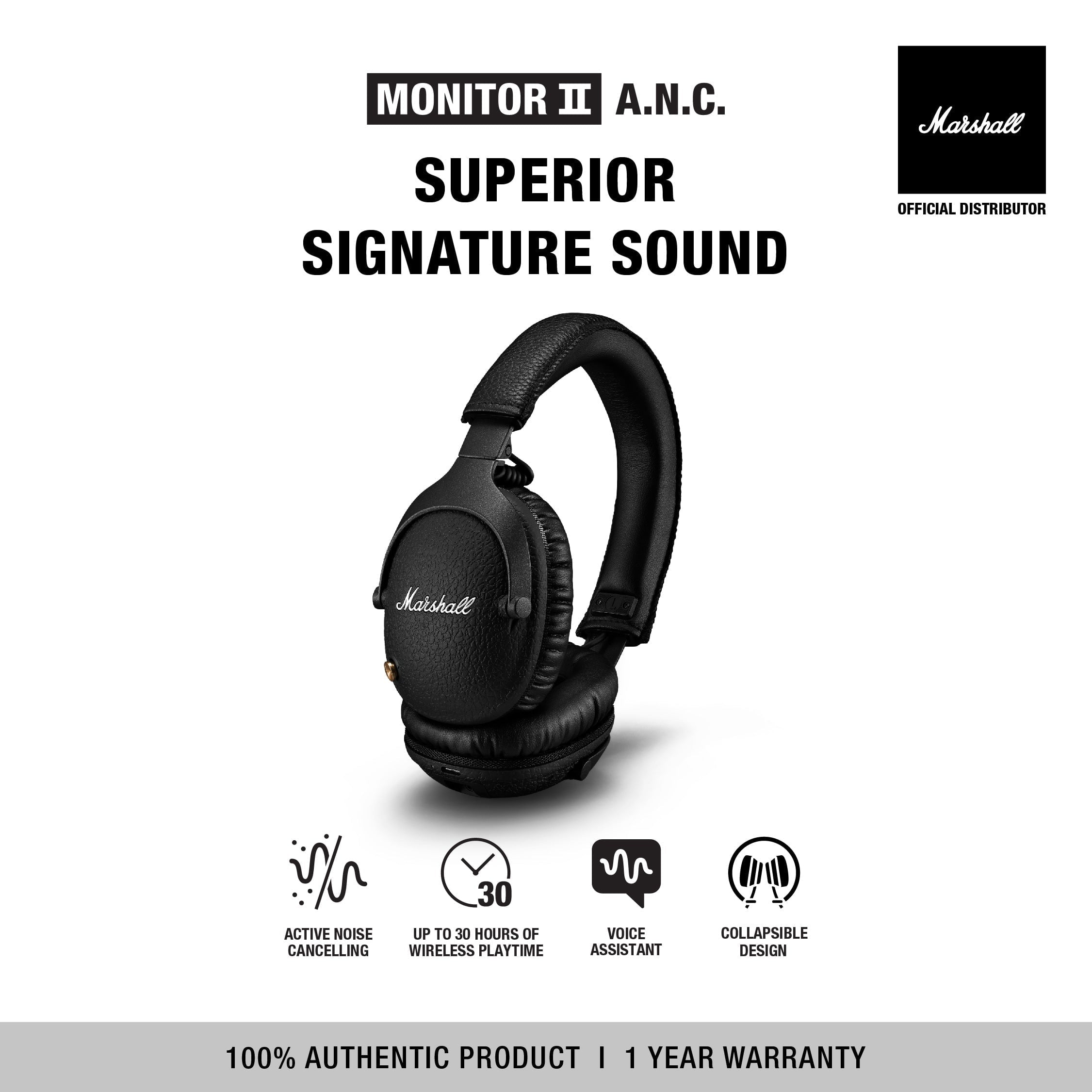 Marshall monitor best sale 2 anc headphones