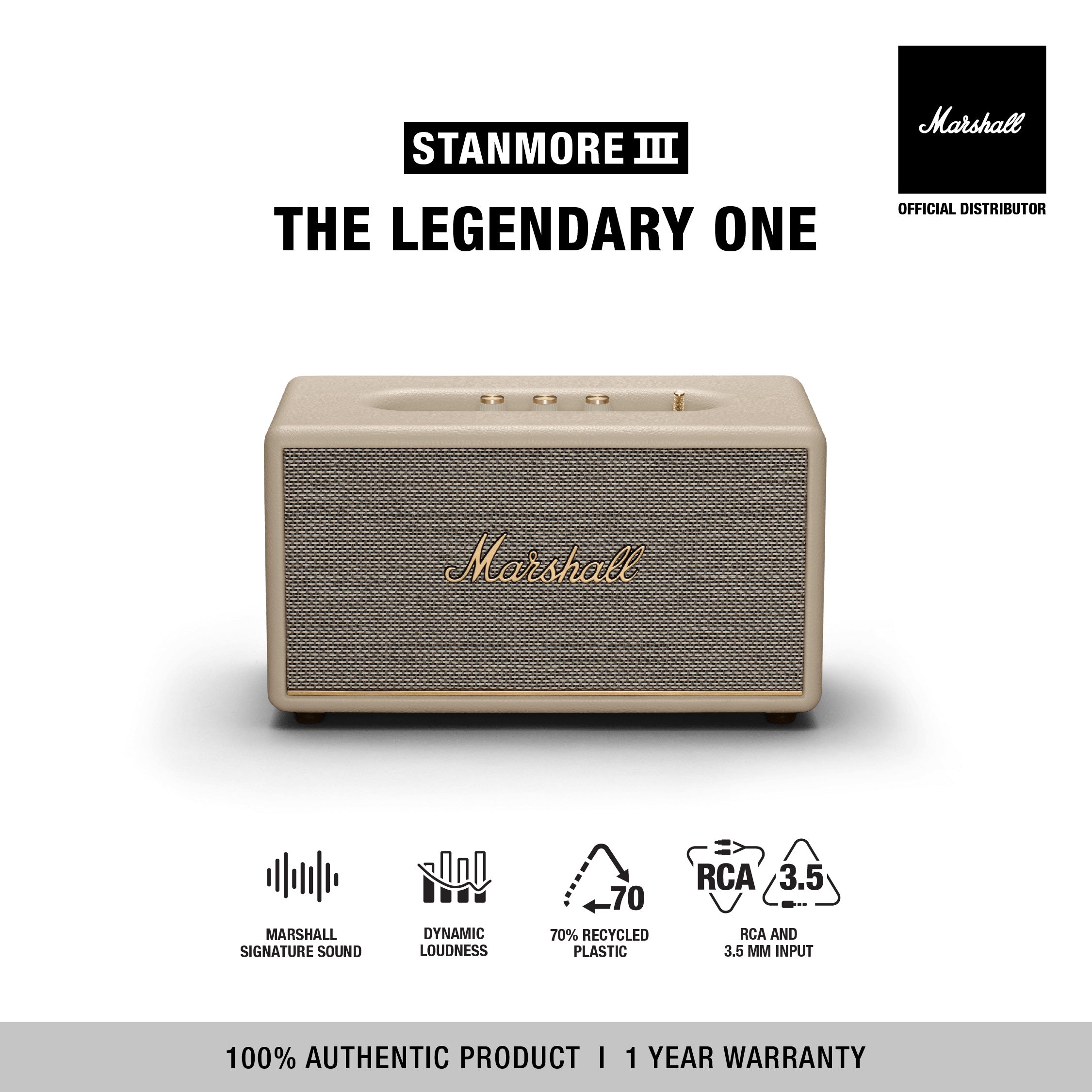 Marshall - Stanmore III Bluetooth Speaker - Brown