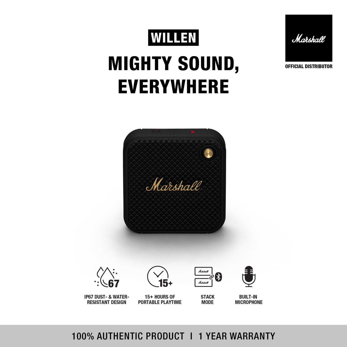 MARSHALL WILLEN SPEAKER (MARSHALL SPEAKER, BLUETOOTH SPEAKER, WIRELESS SPEAKER, PORTABLE SPEAKER)