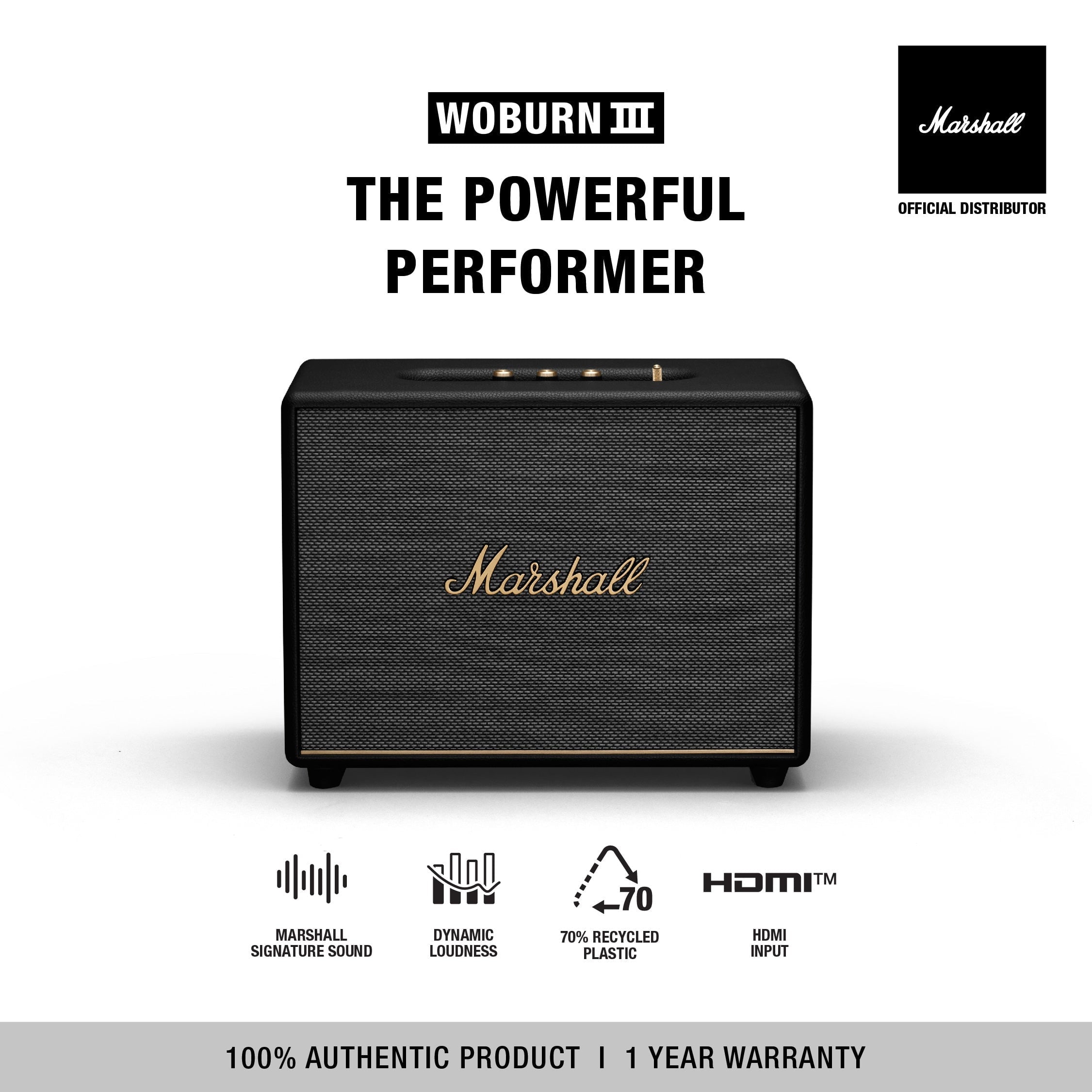 Marshall Woburn III Bluetooth Wireless Speaker,Black, 41% OFF