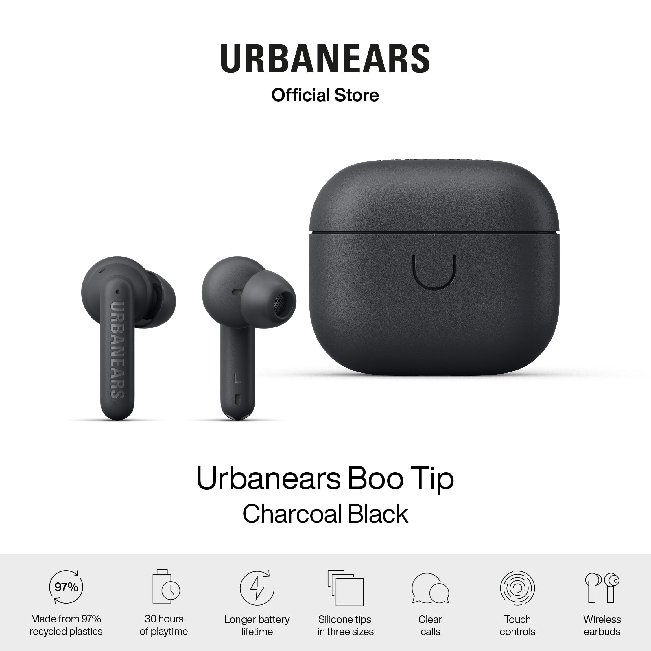 URBANEARS BOO TIP ALMOST GREEN IN EAR HEADPHONES TRUE WIRELESS