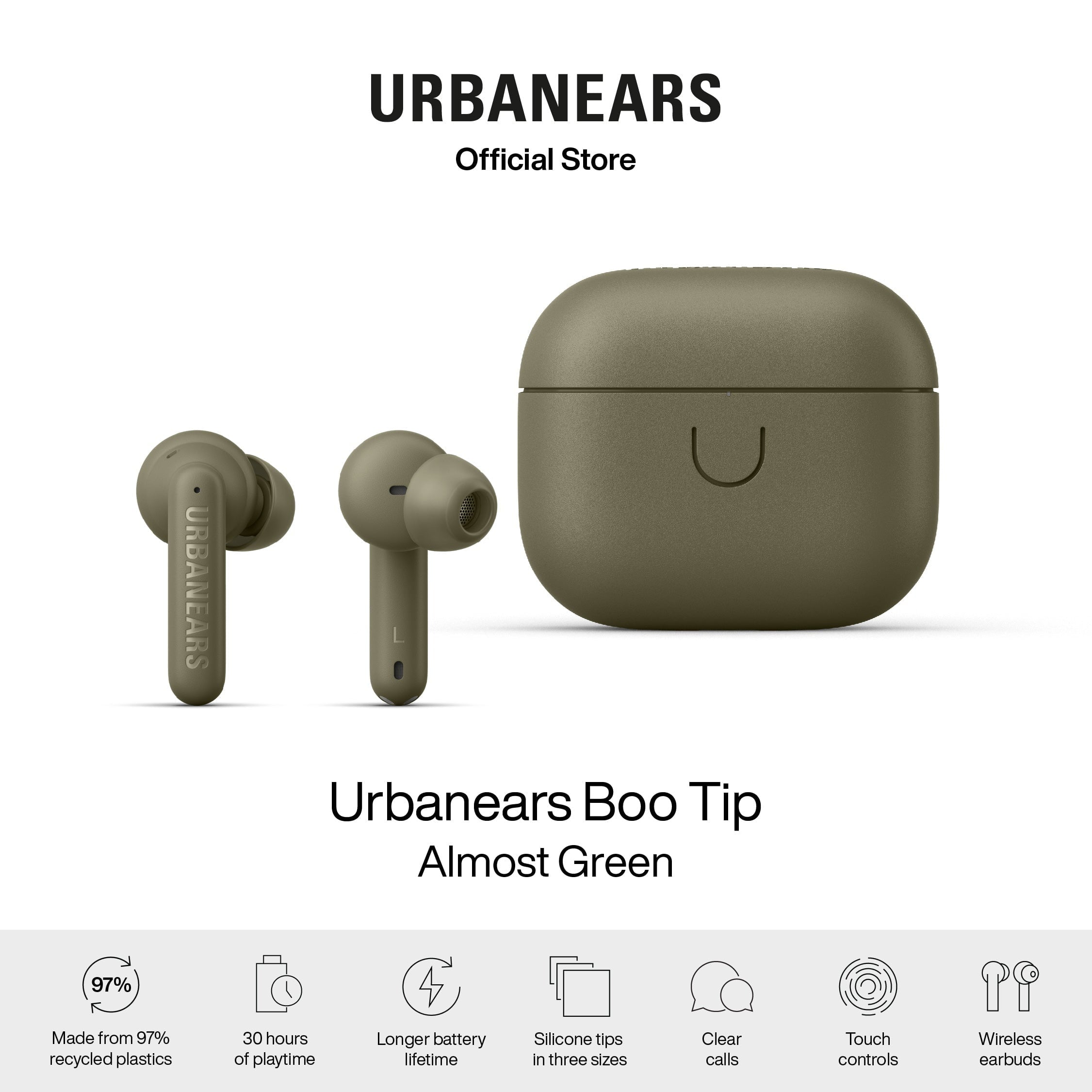 URBANEARS BOO TIP - ALMOST GREEN